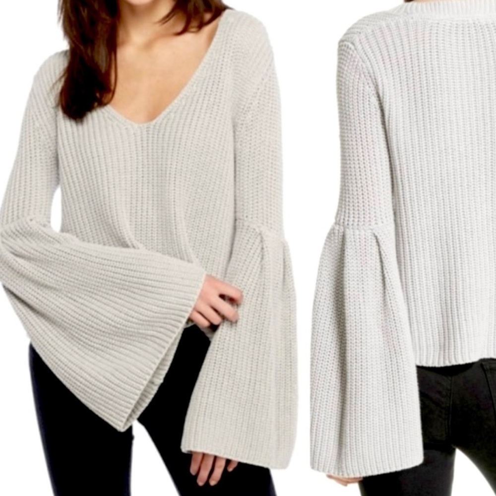 Free people grey crop sweater worn 1x